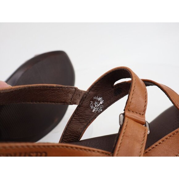 Mephisto France Women's Sandal Size 42 12 Block Heel Slingback Brown Leather - Picture 12 of 15